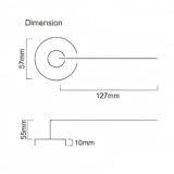 Alloytek - AVINYA Zinc Door Handle Combo Set with 60mm Pin Cylinder Lock & Knob