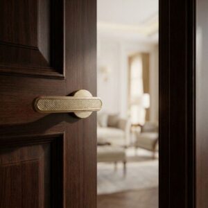 Alloytek - AVINYA Zinc Door Handle Combo Set with 60mm Pin Cylinder Lock & Knob