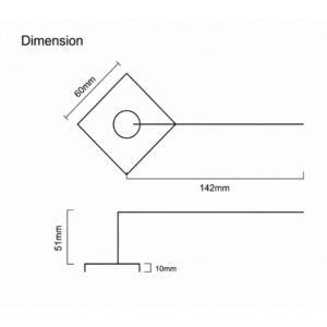 Alloytek - BERMUDA Brass Door Handle Combo Set with 60mm Pin Cylinder Lock & Knob