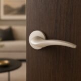 Alloytek - Bonn Rose Brass Door Handle Combo Set with 60mm Pin Cylinder Lock & Knob