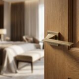 Alloytek - Cinthia Brass Door Handle Combo Set with 60mm Pin Cylinder Lock & Knob