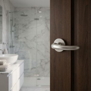 Alloytek - Cobra Brass Door Handle Collection with Lock & Bathroom Handle