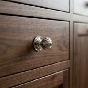 Alloytek - DKB726 Brass Carlton Door Knob Set Premium Decorative Ribbed Door Knob for Main & Interior Doors
