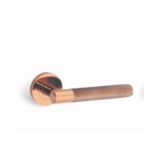 Alloytek - Inca Rose Brass Door Handle Combo Set with 60mm Pin Cylinder Lock & Knob