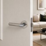 Alloytek - Inca Rose Brass Door Handle Combo Set with 60mm Pin Cylinder Lock & Knob