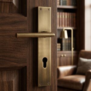 Alloytek - Jade Brass Door Handle Collection with Lock & Latch