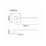 Alloytek - LEEF Brass Door Handle Combo Set with 60mm Pin Cylinder Lock & Knob