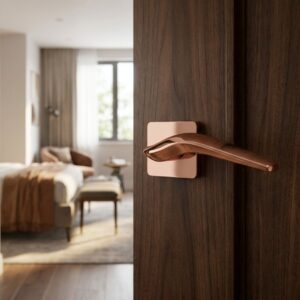 Alloytek - LEEF Brass Door Handle Combo Set with 60mm Pin Cylinder Lock & Knob
