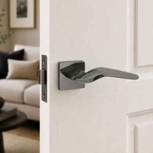 Alloytek - LEEF Brass Door Handle Combo Set with 60mm Pin Cylinder Lock & Knob