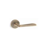 Alloytek - Linea Rose Brass Door Handle Combo Set with 60mm Pin Cylinder Lock & Knob