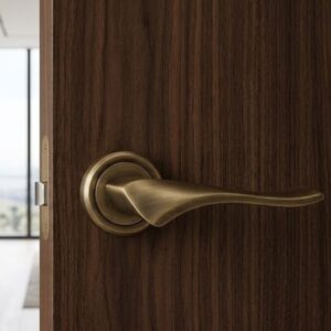 Alloytek - Madrid Brass Door Handle Combo Set with 60mm Pin Cylinder Lock & Knob