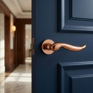 Alloytek - Paras Brass Door Handle Collection with Lock & Latch