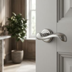 Alloytek - Penta Brass Door Handle Collection with Lock & Latch Options