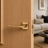 Alloytek - Petra Brass Door Handle Combo Set with 60mm Pin Cylinder Lock & Knob