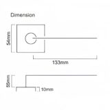 Alloytek - Petra Brass Door Handle Combo Set with 60mm Pin Cylinder Lock & Knob