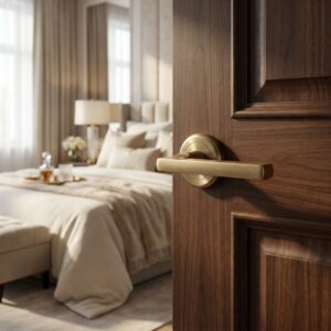 Alloytek - Scorpio Brass Door Handle Collection with Lock & Latch