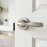 Alloytek - Shark Rose Brass Door Handle Combo Set with 60mm Pin Cylinder Lock & Knob