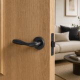 Alloytek - Shark Rose Brass Door Handle Combo Set with 60mm Pin Cylinder Lock & Knob