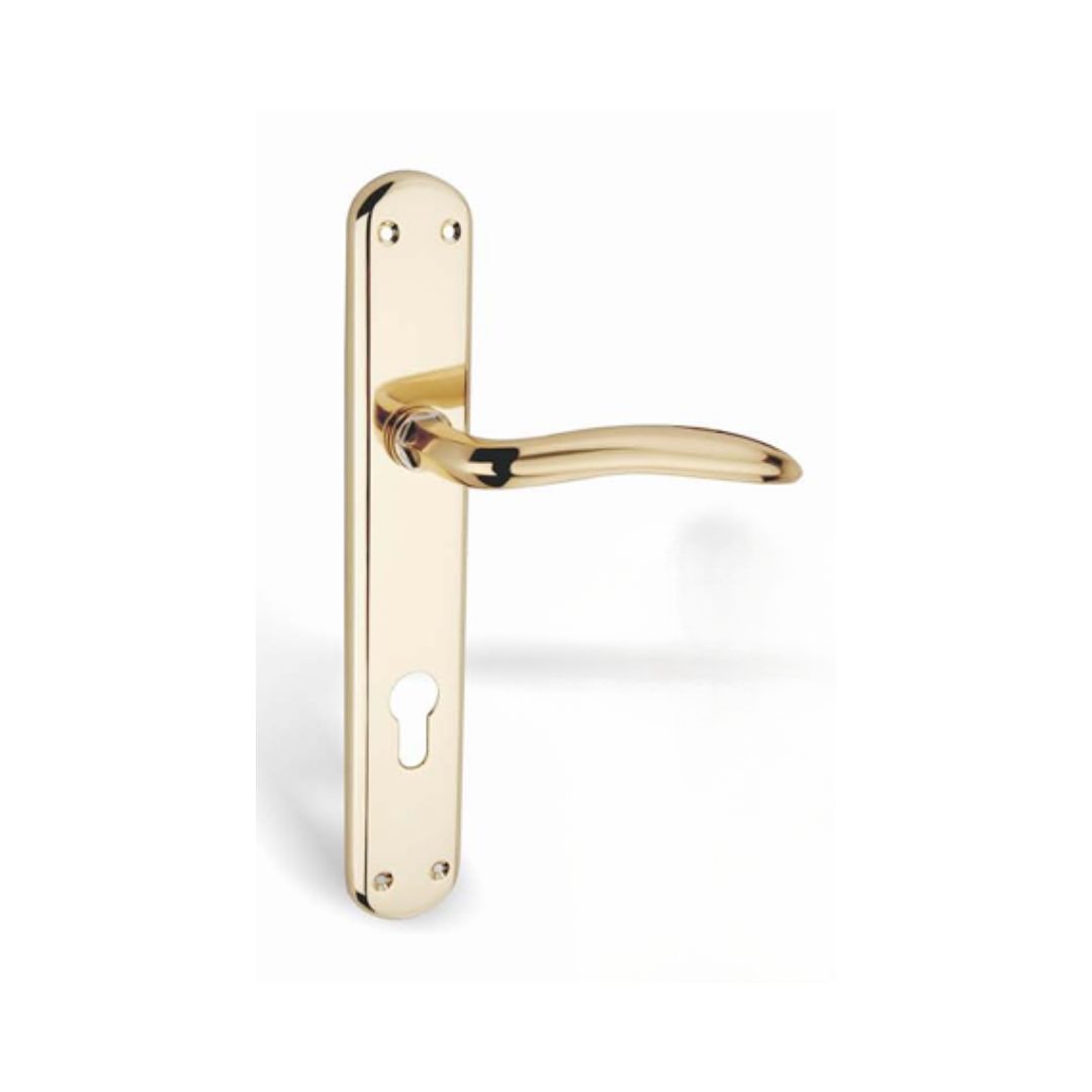 Alloytek - Topez Brass Door Handle Collection with Lock & Latch-2 Alloytek - Topez Brass Door Handle Collection with Lock & Latch