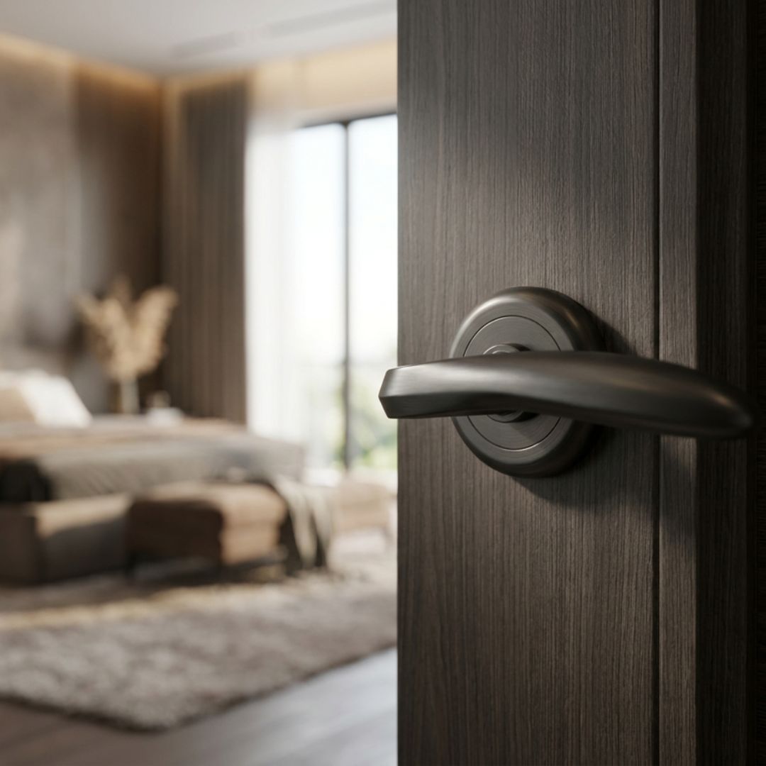 Alloytek - Topez Brass Door Handle Collection with Lock & Latch-5